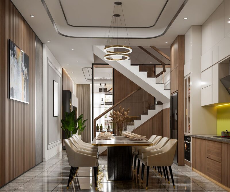 Thiết kế nội thất phòng ăn nhà phố