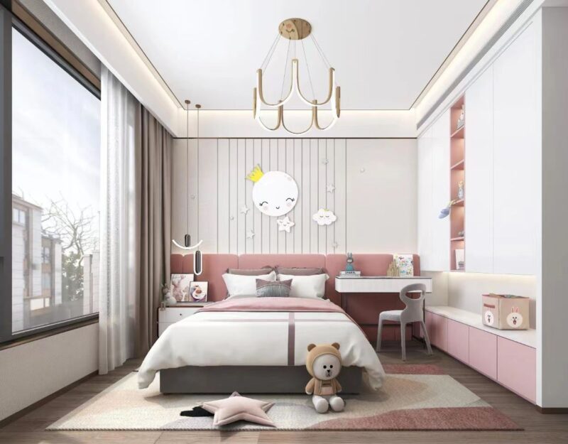 Thiết kế phòng ngủ 20m2 cho bé gái