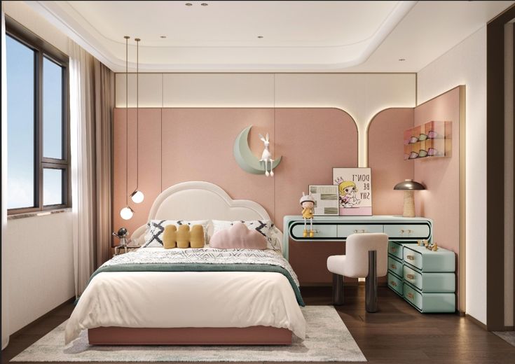 Thiết kế phòng ngủ 20m2 cho bé gái