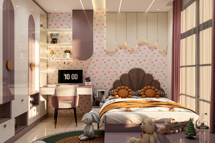 Thiết kế phòng ngủ 20m2 cho bé gái