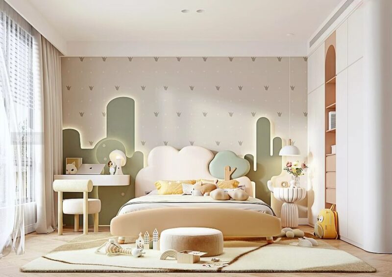 Thiết kế phòng ngủ 20m2 cho bé gái