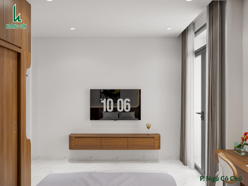 Kệ tivi được thiết kế tối giản và thông thoáng 