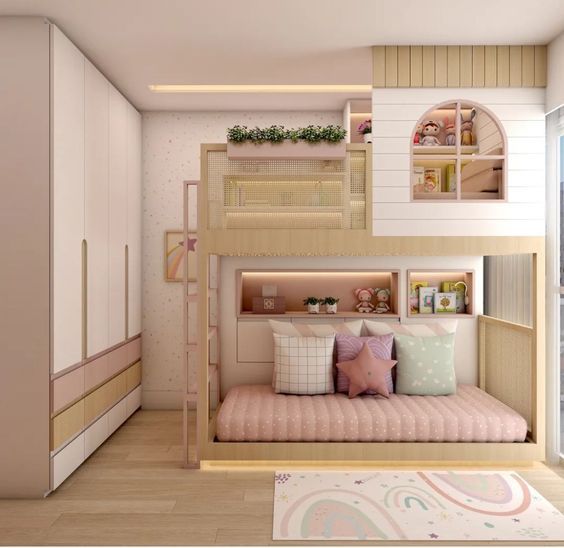 Tổng hợp các mẫu giường tầng 3D hiện đại, công năng Giường tầng 3D phong cách Scandinavian