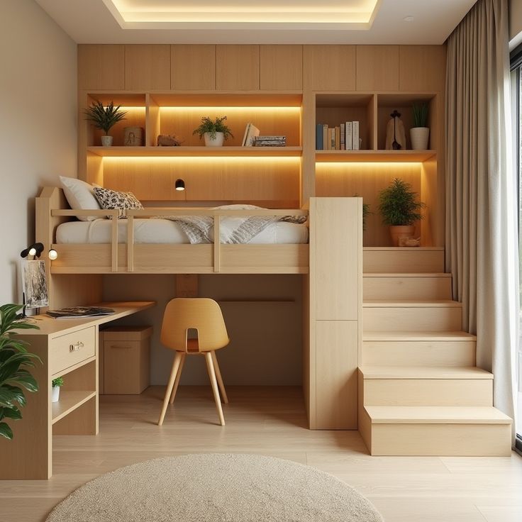 Mẫu giường tầng có bàn học