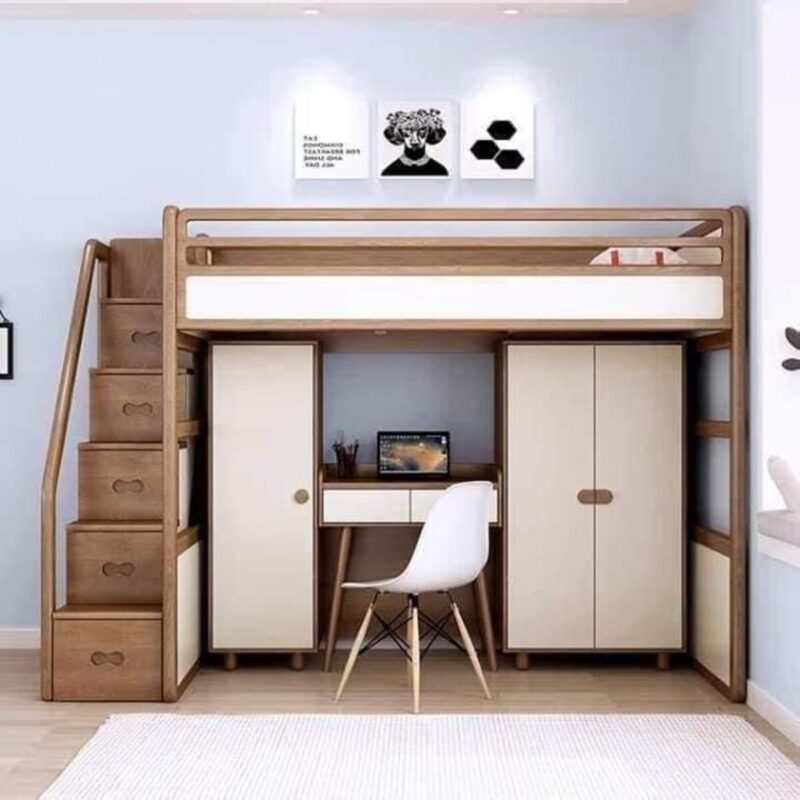 Mẫu giường tầng có bàn học