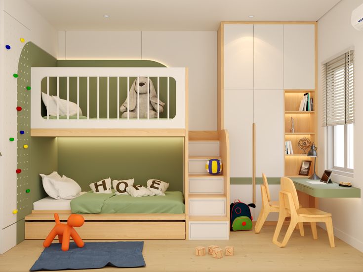 Mẫu giường tầng có bàn học