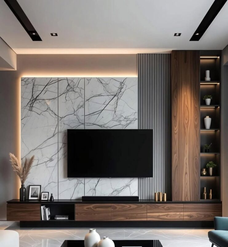 Mẫu kệ tivi kết hợp tủ rượu 