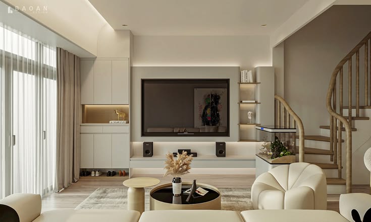 Mẫu nội thất phòng khách 3D