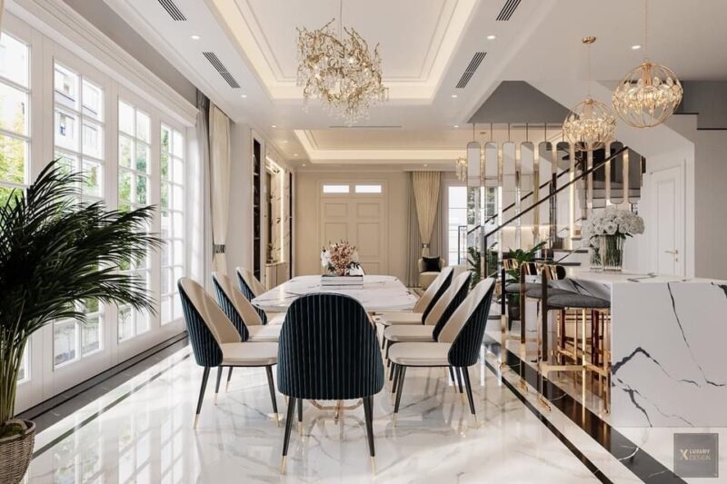 Tổng hợp 40++ mẫu phòng ăn biệt thự sang trọng, cao cấp hiện nay Mẫu phòng ăn biệt thự sang trọng