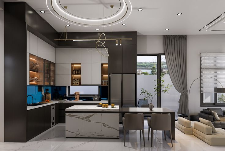 Top 35++ mẫu phòng bếp màu trắng đen đẹp, hiện đại nhất năm 2026 Mẫu phòng bếp màu trắng đen