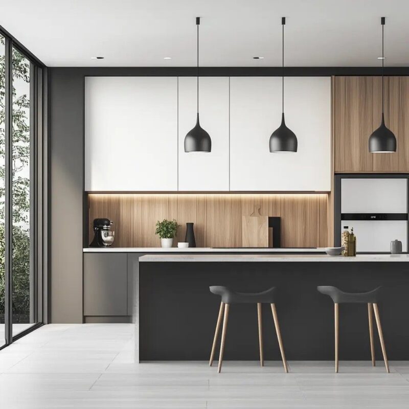 Top 35++ mẫu phòng bếp màu trắng đen đẹp, hiện đại nhất năm 2026 Mẫu phòng bếp màu trắng đen