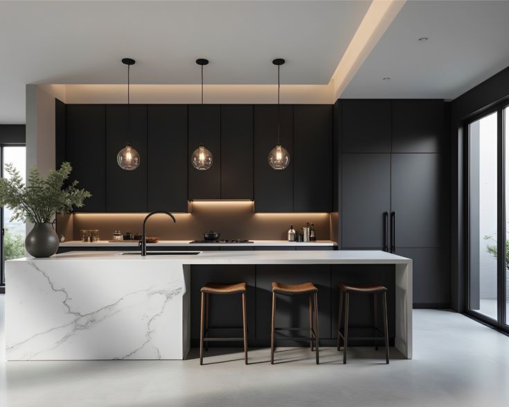 Top 35++ mẫu phòng bếp màu trắng đen đẹp, hiện đại nhất năm 2026 Mẫu phòng bếp màu trắng đen