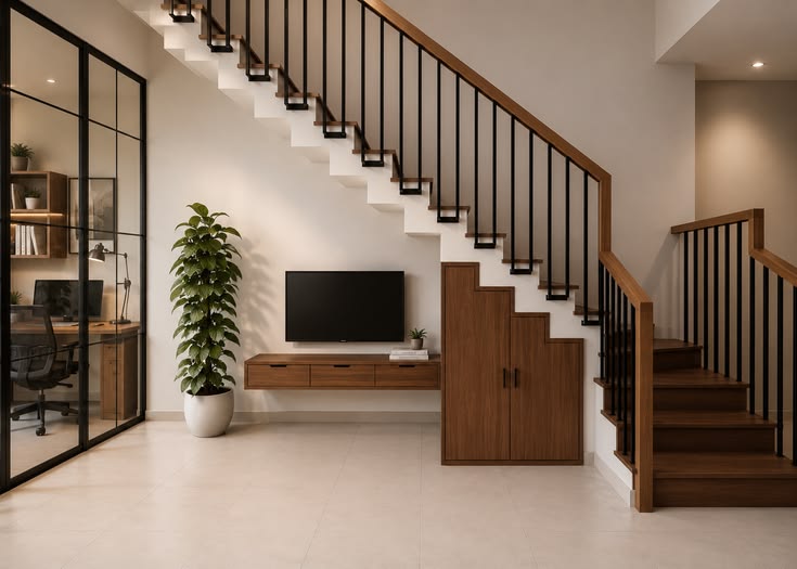 Tổng hợp 30++ mẫu phòng khách có cầu thang hiện đại dẫn đầu xu hướng Mẫu phòng khách có cầu thang
