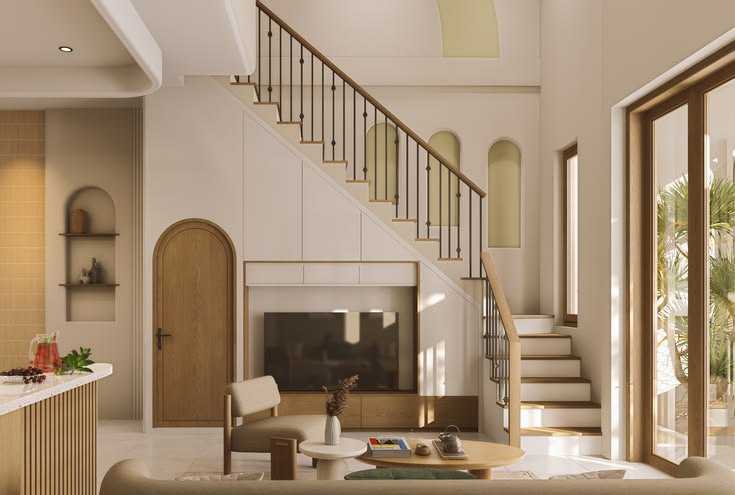 Tổng hợp 30++ mẫu phòng khách có cầu thang hiện đại dẫn đầu xu hướng Mẫu phòng khách có cầu thang