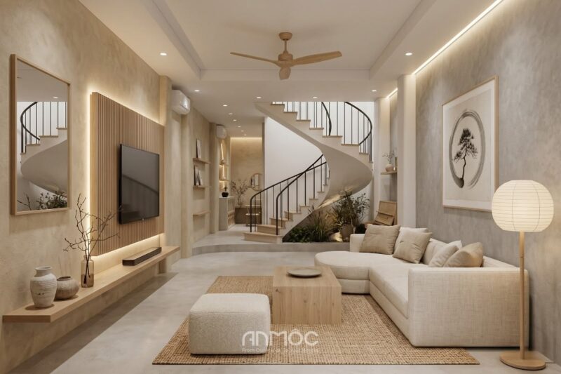 Tổng hợp 30++ mẫu phòng khách có cầu thang hiện đại dẫn đầu xu hướng Mẫu phòng khách có cầu thang