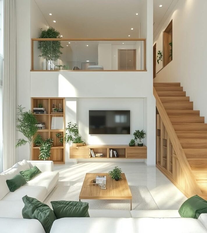 Mẫu phòng ngủ gác lửng phong cách Japandi