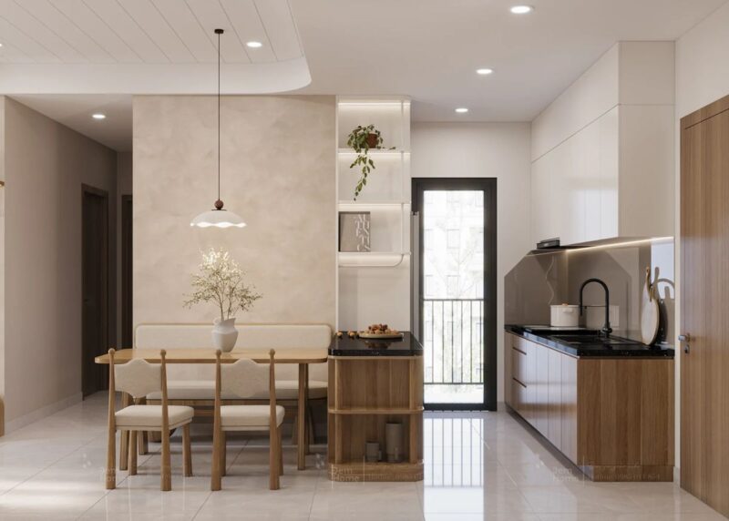 Mẫu thiết kế nội thất phòng bếp 3D
