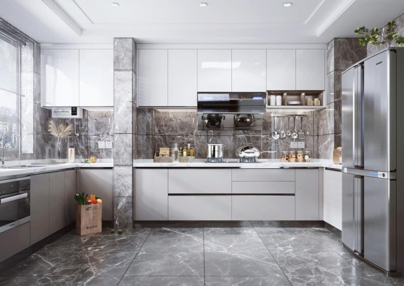 Mê đắm với 50++ mẫu tủ bếp Acrylic bóng gương sang trọng năm 2026 Mẫu tủ bếp Acrylic