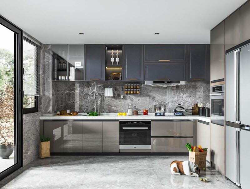 Mê đắm với 50++ mẫu tủ bếp Acrylic bóng gương sang trọng năm 2026 Mẫu tủ bếp Acrylic