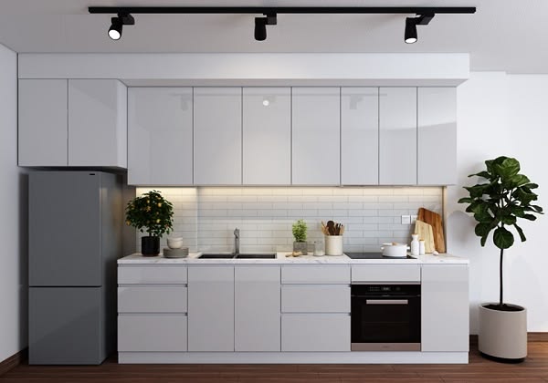 Mê đắm với 50++ mẫu tủ bếp Acrylic bóng gương sang trọng năm 2026 Mẫu tủ bếp Acrylic