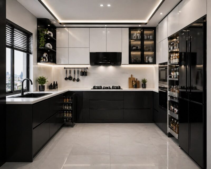 Mê đắm với 50++ mẫu tủ bếp Acrylic bóng gương sang trọng năm 2026 Mẫu tủ bếp Acrylic