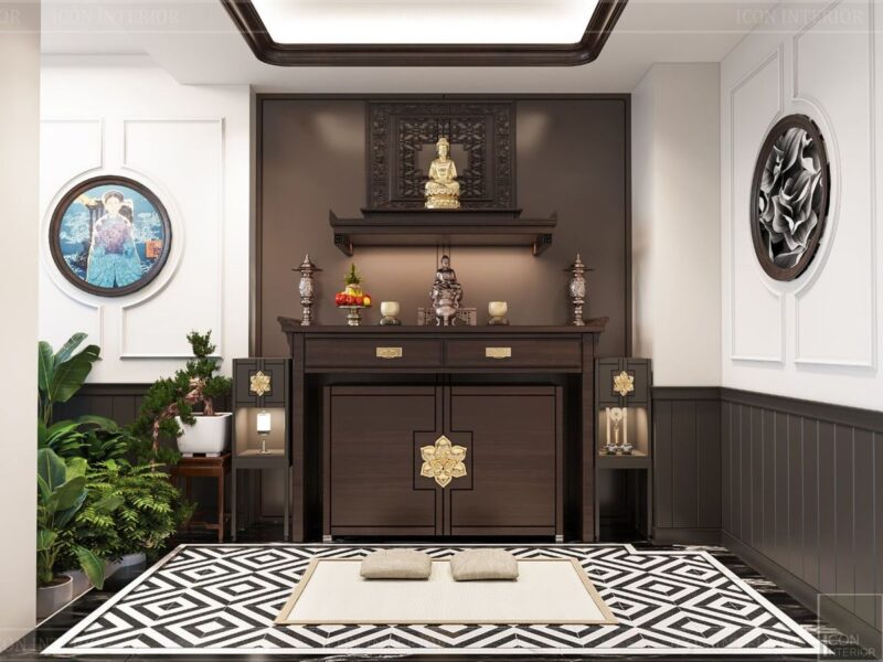 Phòng khách có bàn thờ