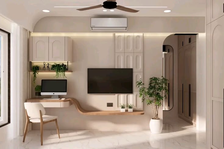 20+ Mẫu phòng khách kết hợp góc làm việc tiện nghi Phòng khách kết hợp góc làm việc
