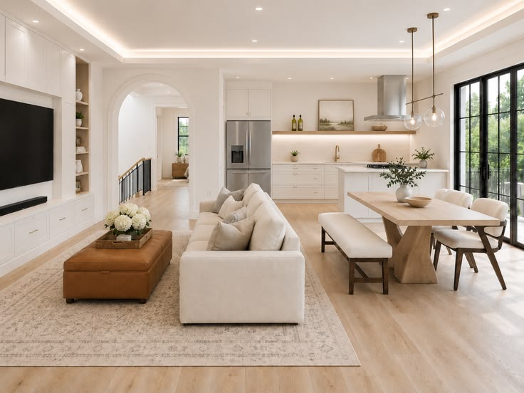 Phòng khách liền bếp 25m2