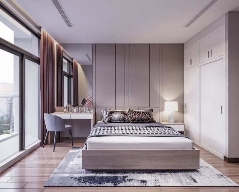 Phòng ngủ có tủ quần áo âm tường 