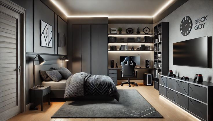 Khám phá 30++ mẫu phòng ngủ nam màu xám hiện đại và nam tính Phòng ngủ nam màu xám