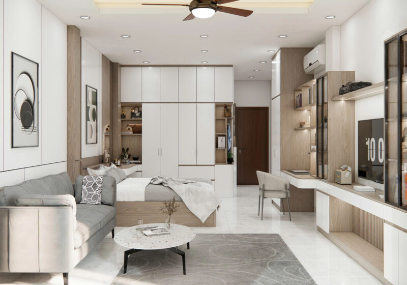 Bàn giao dự án thiết kế phòng ngủ cho nhà cô Trinh quận 11